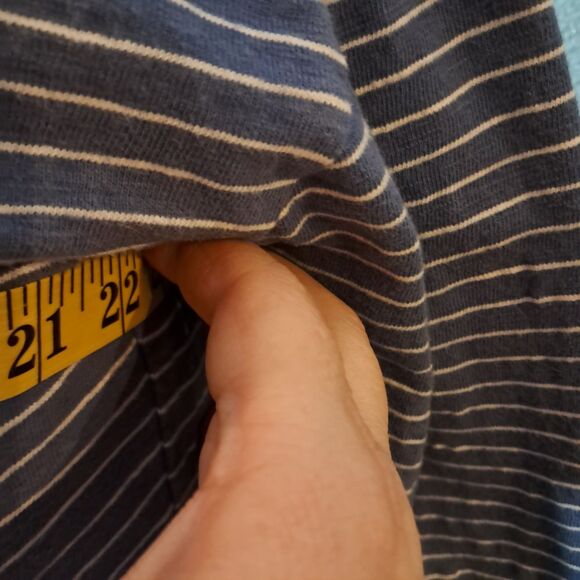 Carve Designs Organic Long Sleeve Blue Striped Turtleneck Womens Casual Wear MED - Picture 6 of 12